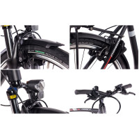 28 Zoll E-Bike City Damen CHRISSON E-ROUNDER mit 7 Gang Shimano BOSCH 400Wh schwarz-matt
