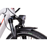 28 Zoll E-Bike Trkking City Herren CHRISSON E-ROUNDER mit 9 Gang Shimano ALIVIO BOSCH 400Wh weiss-matt