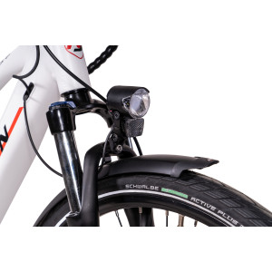 28 Zoll E-Bike City Damen CHRISSON E-ROUNDER mit 9 Gang Shimano Alivio wei&szlig;, Power Pack 400