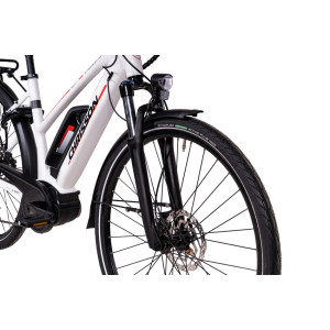 28 Zoll E-Bike City Damen CHRISSON E-ROUNDER mit 9 Gang Shimano Alivio wei&szlig;, Power Pack 400