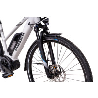 28 Zoll E-Bike Trekking Damen CHRISSON E-ACTOURUS mit 10 Gang Shimano Deore weiß-matt, PowerPack 400