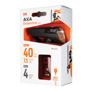 Fahrrad LED-Beleuchtung AXA GREENLINE 40-Lux Set...