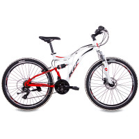 26 Zoll Mountainbike MTB Jugendrad KCP FAIRBANKS mit 21G SHIMANO Vollfederung weiss rot